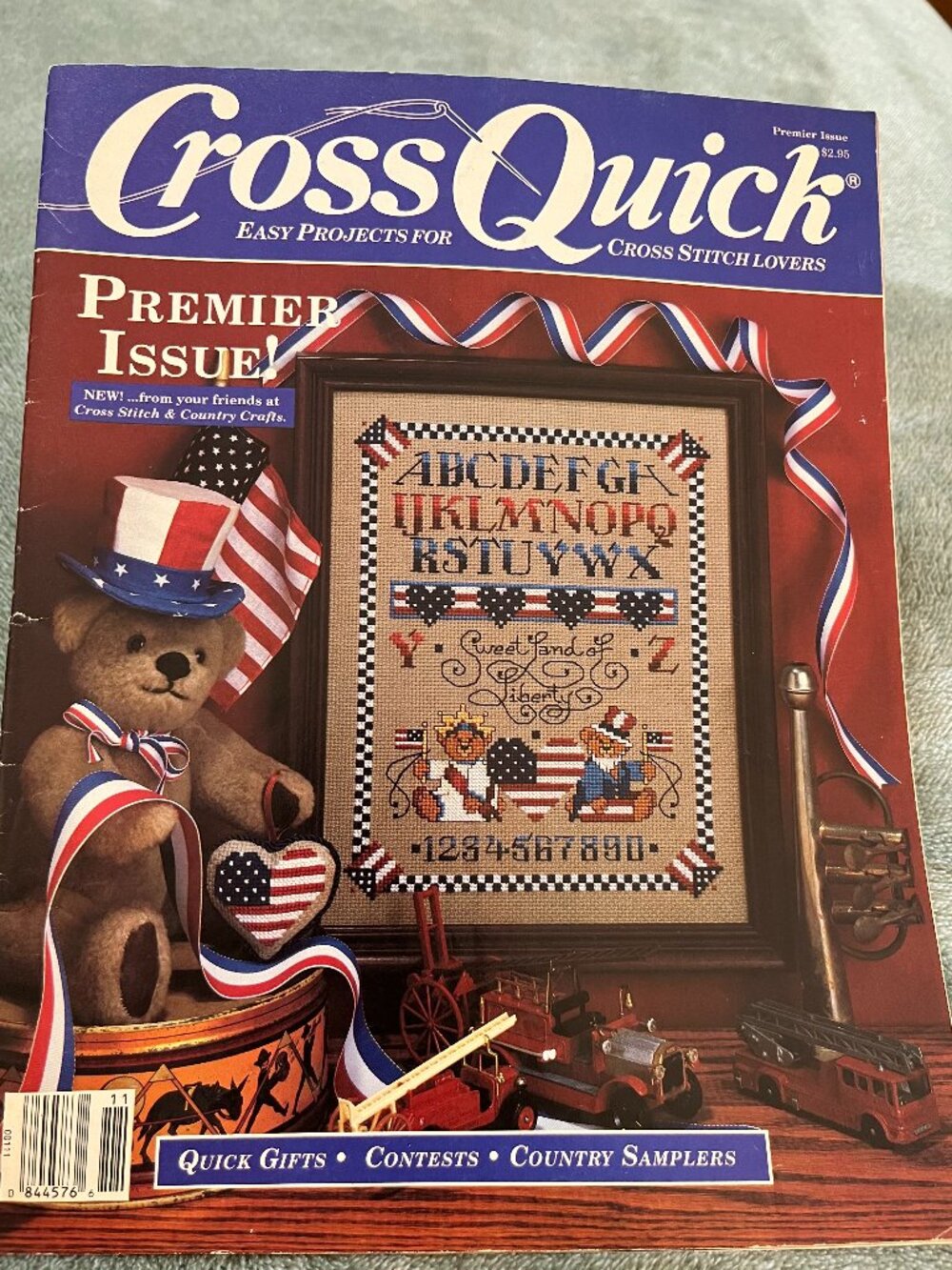Cross Quick Cross Stitch Magazine Premier Issue Patriotic Americana Sampler